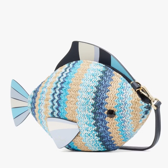 Kate Spade What A Catch 3D Fish Crossbody Rare Collectible Artsy Boho Whimisical - Picture 1 of 5